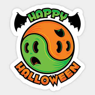 Happy Halloween Ghost Yin-Yang Sticker